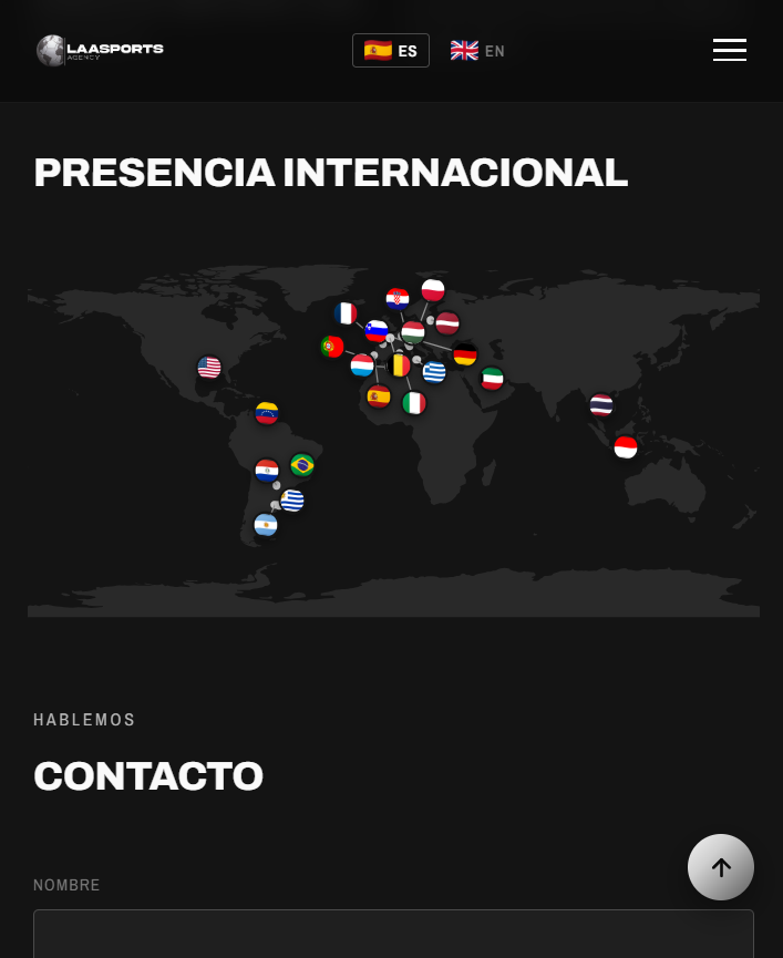 LAA Sports: mapa de presencia internacional y formulario de contacto